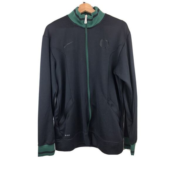 NIKE Dri-Fit Men's Size M Black Full Zip University of Oregon Ducks Track Jacket - Picture 1 of 6